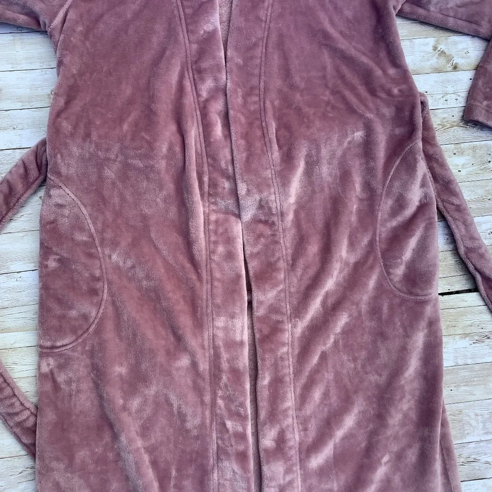 UGG Marlow Double Fleece Plush Robe Long  in Dusk Pink M Medium - Picture 3 of 13